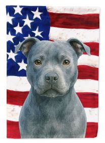 Blue Staffordshire Bull Terrier American Flag Garden Flag Mailbox Flag Decorative Yard Flag Banner Outside Patio Artwork Yard Flower Beds, Garden Size