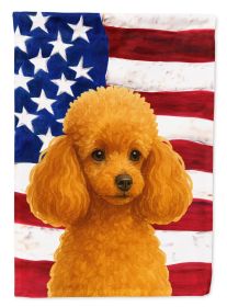 Apricot Toy Poodle American Flag Garden Flag Mailbox Flag Decorative Yard Flag Banner Outside Patio Artwork Yard Flower Beds, Garden Size, Multicolor