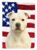 White Staffordshire Bull Terrier American Flag Garden Flag Mailbox Flag Decorative Yard Flag Banner Outside Patio Artwork Yard Flower Beds