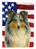 Blue Merle Sheltie American Flag Garden Flag Mailbox Flag Decorative Yard Flag Banner Outside Patio Artwork Yard Flower Beds, Garden Size, Multicolor