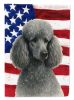 Silver Standard Poodle American Flag Garden Flag Mailbox Flag Decorative Yard Flag Banner Outside Patio Artwork Yard Flower Beds, Garden Size