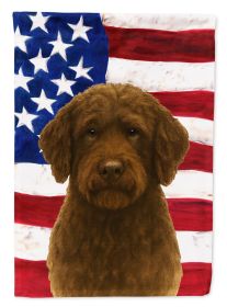 Brown Portuguese Water Dog American Flag Garden Flag Mailbox Flag Decorative Yard Flag Banner Outside Patio Artwork Yard Flower Beds, Garden Size