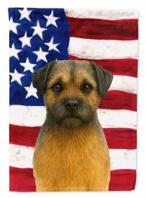 Grizzle and Tan Border Terrier American Flag Garden Flag Mailbox Flag Decorative Yard Flag Banner Outside Patio Artwork Yard Flower Beds, Garden Size
