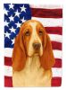 Red and White Basset Hound American Flag Garden Flag Mailbox Flag Decorative Yard Flag Banner Outside Patio Artwork Yard Flower Beds, Garden Size