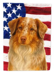 Red Merle American Shepherd American Flag Garden Flag Mailbox Flag Decorative Yard Flag Banner Outside Patio Artwork Yard Flower Beds, Garden Size