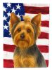 Blue and Tan Yorkshire Terrier American Flag Garden Flag Mailbox Flag Decorative Yard Flag Banner Outside Patio Artwork Yard Flower Beds, Garden Size