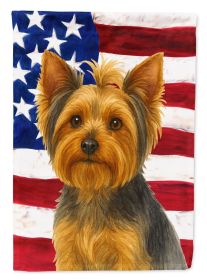 Blue and Tan Yorkshire Terrier American Flag Garden Flag Mailbox Flag Decorative Yard Flag Banner Outside Patio Artwork Yard Flower Beds, Garden Size