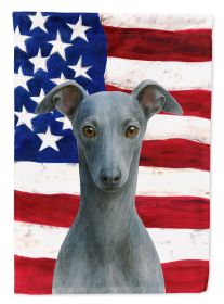 Blue Italian Greyhound American Flag Garden Flag Mailbox Flag Decorative Yard Flag Banner Outside Patio Artwork Yard Flower Beds, Garden Size