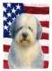 Blue and White Old English Sheepdog American Flag Garden Flag Mailbox Flag Decorative Yard Flag Banner Outside Patio Artwork Yard Flower Beds