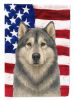 Gray and White Alaskan Malamute American Flag Garden Flag Mailbox Flag Decorative Yard Flag Banner Outside Patio Artwork Yard Flower Beds, Garden Size