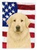 White Great Pyrenees American Flag Garden Flag Mailbox Flag Decorative Yard Flag Banner Outside Patio Artwork Yard Flower Beds, Garden Size