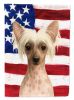 Hairless Pink and Chocolate Chinese Crested American Flag Garden Flag Mailbox Flag Decorative Yard Flag Banner Outside Patio Artwork Yard Flower Beds