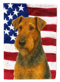 Grizzle and Tan Airedale Terrier American Flag Garden Flag Mailbox Flag Decorative Yard Flag Banner Outside Patio Artwork Yard Flower Beds