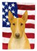 Fawn and White Bull Terrier American Flag Garden Flag Mailbox Flag Decorative Yard Flag Banner Outside Patio Artwork Yard Flower Beds, Garden Size