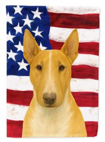 Fawn and White Bull Terrier American Flag Garden Flag Mailbox Flag Decorative Yard Flag Banner Outside Patio Artwork Yard Flower Beds, Garden Size