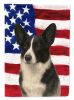 Black and White Cardigan Welsh Corgi American Flag Garden Flag Mailbox Flag Decorative Yard Flag Banner Outside Patio Artwork Yard Flower Beds