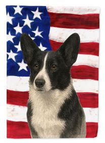 Black and White Cardigan Welsh Corgi American Flag Garden Flag Mailbox Flag Decorative Yard Flag Banner Outside Patio Artwork Yard Flower Beds