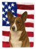 Brindle Cardigan Welsh Corgi American Flag Garden Flag Mailbox Flag Decorative Yard Flag Banner Outside Patio Artwork Yard Flower Beds, Garden Size