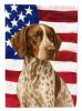 Liver and White German Shorthaired Pointer American Flag Garden Flag Mailbox Flag Decorative Yard Flag Banner Outside Patio Artwork Yard Flower Beds