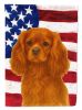 Ruby Cavalier Spaniel American Flag Garden Flag Mailbox Flag Decorative Yard Flag Banner Outside Patio Artwork Yard Flower Beds, Garden Size