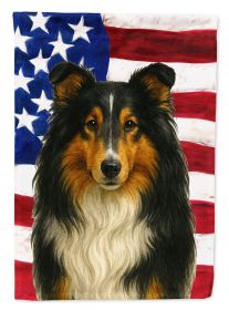 Tricolor Collie American Flag Garden Flag Mailbox Flag Decorative Yard Flag Banner Outside Patio Artwork Yard Flower Beds, Garden Size, Multicolor