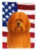 Red Lhasa Apso American Flag Garden Flag Mailbox Flag Decorative Yard Flag Banner Outside Patio Artwork Yard Flower Beds, Garden Size, Multicolor