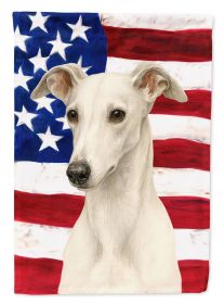 White Greyhound American Flag Garden Flag Mailbox Flag Decorative Yard Flag Banner Outside Patio Artwork Yard Flower Beds, Garden Size, Multicolor