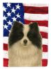 Parti-color Pomeranian American Flag Garden Flag Mailbox Flag Decorative Yard Flag Banner Outside Patio Artwork Yard Flower Beds, Garden Size
