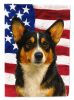 Tri-color Pembroke Welsh Corgi American Flag Garden Flag Mailbox Flag Decorative Yard Flag Banner Outside Patio Artwork Yard Flower Beds, Garden Size