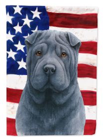 Blue Shar Pei American Flag Garden Flag Mailbox Flag Decorative Yard Flag Banner Outside Patio Artwork Yard Flower Beds, Garden Size, Multicolor