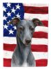 Blue Whippet American Flag Garden Flag Mailbox Flag Decorative Yard Flag Banner Outside Patio Artwork Yard Flower Beds, Garden Size, Multicolor