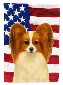 White with Red Papillon American Flag Garden Flag Mailbox Flag Decorative Yard Flag Banner Outside Patio Artwork Yard Flower Beds, Garden Size