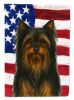 Black and Tan Longhaired Yorkshire Terrier American Flag Garden Flag Mailbox Flag Decorative Yard Flag Banner Outside Patio Artwork Yard Flower Beds