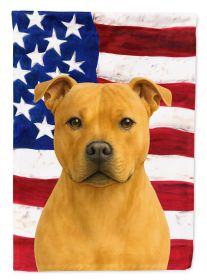 Fawn Staffordshire Bull Terrier American Flag Garden Flag Mailbox Flag Decorative Yard Flag Banner Outside Patio Artwork Yard Flower Beds, Garden Size