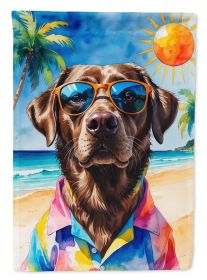 Chocolate Labrador Retriever Summer Beach Time Garden Flag Mailbox Flag Decorative Yard Flag Banner Outside Patio Artwork Yard Flower Beds