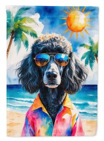 Black Poodle Summer Beach Time Garden Flag Mailbox Flag Decorative Yard Flag Banner Outside Patio Artwork Yard Flower Beds, Garden Size, Multicolor