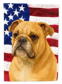 Fawn English Bulldog American Flag Garden Flag Mailbox Flag Decorative Yard Flag Banner Outside Patio Artwork Yard Flower Beds, Garden Size