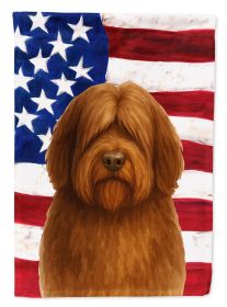 Brown Bearded Collie American Flag Garden Flag Mailbox Flag Decorative Yard Flag Banner Outside Patio Artwork Yard Flower Beds, Garden Size