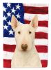 White Bull Terrier American Flag Garden Flag Mailbox Flag Decorative Yard Flag Banner Outside Patio Artwork Yard Flower Beds, Garden Size, Multicolor