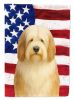 White and Tan Bearded Collie American Flag Garden Flag Mailbox Flag Decorative Yard Flag Banner Outside Patio Artwork Yard Flower Beds, Garden Size