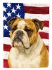 Brindle and White English Bulldog American Flag Garden Flag Mailbox Flag Decorative Yard Flag Banner Outside Patio Artwork Yard Flower Beds