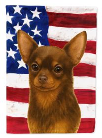 Chocolate Chihuahua American Flag Garden Flag Mailbox Flag Decorative Yard Flag Banner Outside Patio Artwork Yard Flower Beds, Garden Size, Multicolor