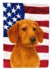 Wirehaired Red Dachshund American Flag Garden Flag Mailbox Flag Decorative Yard Flag Banner Outside Patio Artwork Yard Flower Beds, Garden Size