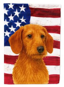 Wirehaired Red Dachshund American Flag Garden Flag Mailbox Flag Decorative Yard Flag Banner Outside Patio Artwork Yard Flower Beds, Garden Size