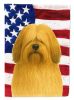 Gold Lhasa Apso American Flag Garden Flag Mailbox Flag Decorative Yard Flag Banner Outside Patio Artwork Yard Flower Beds, Garden Size, Multicolor