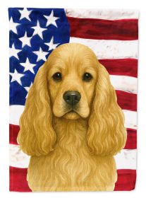 Buff Cocker Spaniel American Flag Garden Flag Mailbox Flag Decorative Yard Flag Banner Outside Patio Artwork Yard Flower Beds, Garden Size, Multicolor