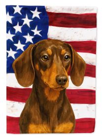 Chocolate and Tan Dachshund American Flag Garden Flag Mailbox Flag Decorative Yard Flag Banner Outside Patio Artwork Yard Flower Beds, Garden Size