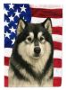 Black and White Alaskan Malamute American Flag Garden Flag Mailbox Flag Decorative Yard Flag Banner Outside Patio Artwork Yard Flower Beds