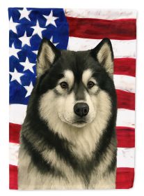 Black and White Alaskan Malamute American Flag Garden Flag Mailbox Flag Decorative Yard Flag Banner Outside Patio Artwork Yard Flower Beds