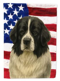 Landseer Newfoundland American Flag Garden Flag Mailbox Flag Decorative Yard Flag Banner Outside Patio Artwork Yard Flower Beds, Garden Size